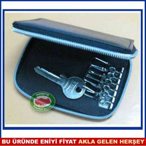 GÜVENLİ CÜZDAN MODEL FERMUARLI DERİ ANAHTARLIK