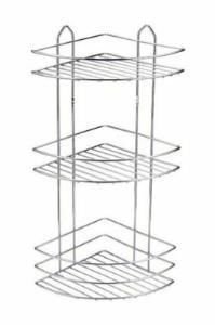 3 Katlı Krom Köşelik Süngerlik Banyo Duş Rafı