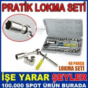 40 PARÇA ÖZEL ÇANTALI CIRCIRLI ÇELİK LOKMA SETİ