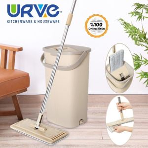 Tahliye Sistemli Tablet Mop Urve Smart Flat Mop Temizlik Seti