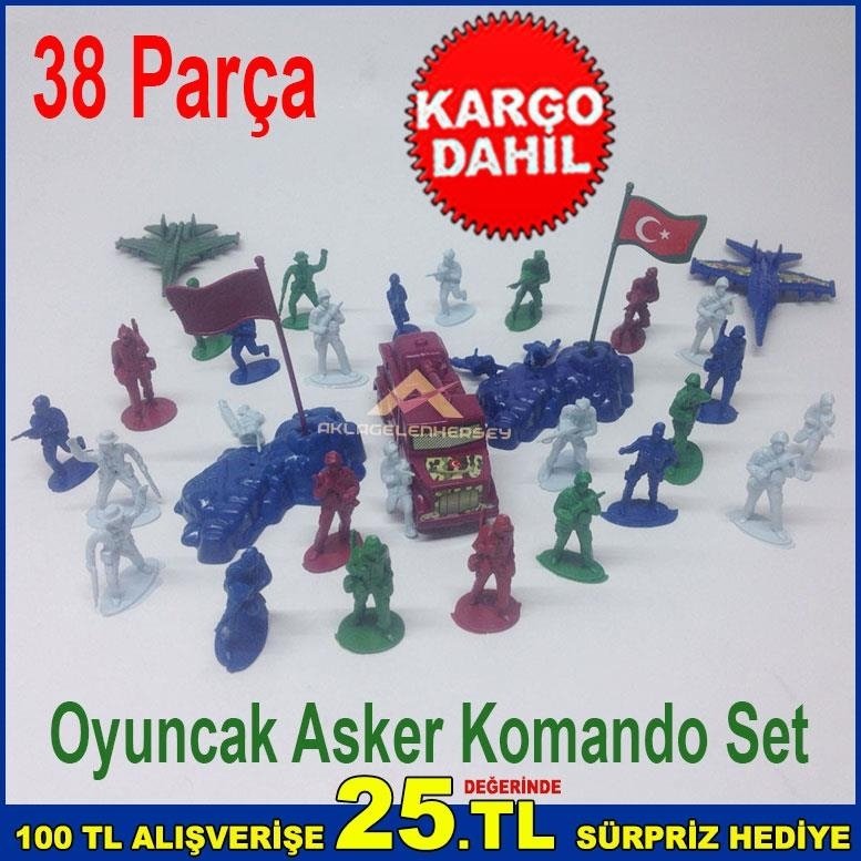 Oyuncak Asker Komando Ordusu 38 Parçadan Oluşan Kurşun Asker Set