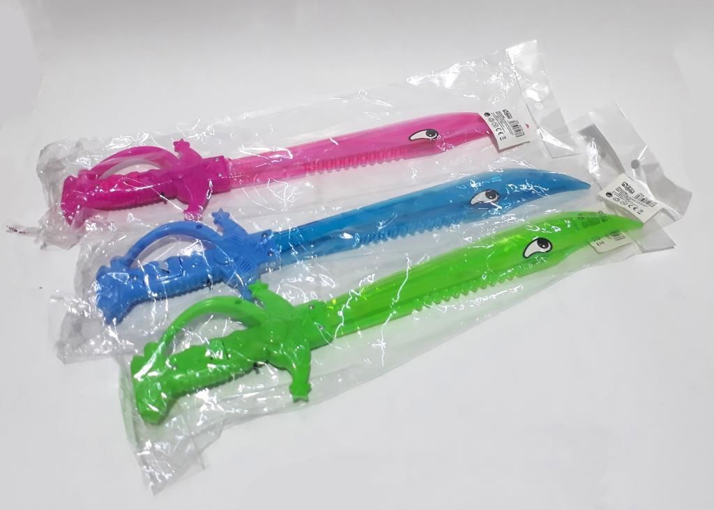 Pille Çalışan Sesli ve Işıklı 37cm Boyunda Eğimli Oyuncak Kılıc Savaş Oyuncakları