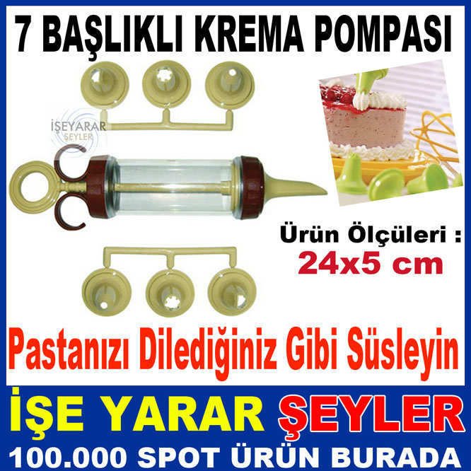 YEDİ BAŞLIKLI KREMA PASTA POMPASI SIKACAĞI