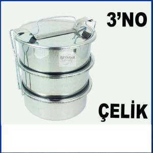 3.NO 3-5 KİŞİLİK 3'LÜ FULL ÇELİK SEFER TASI