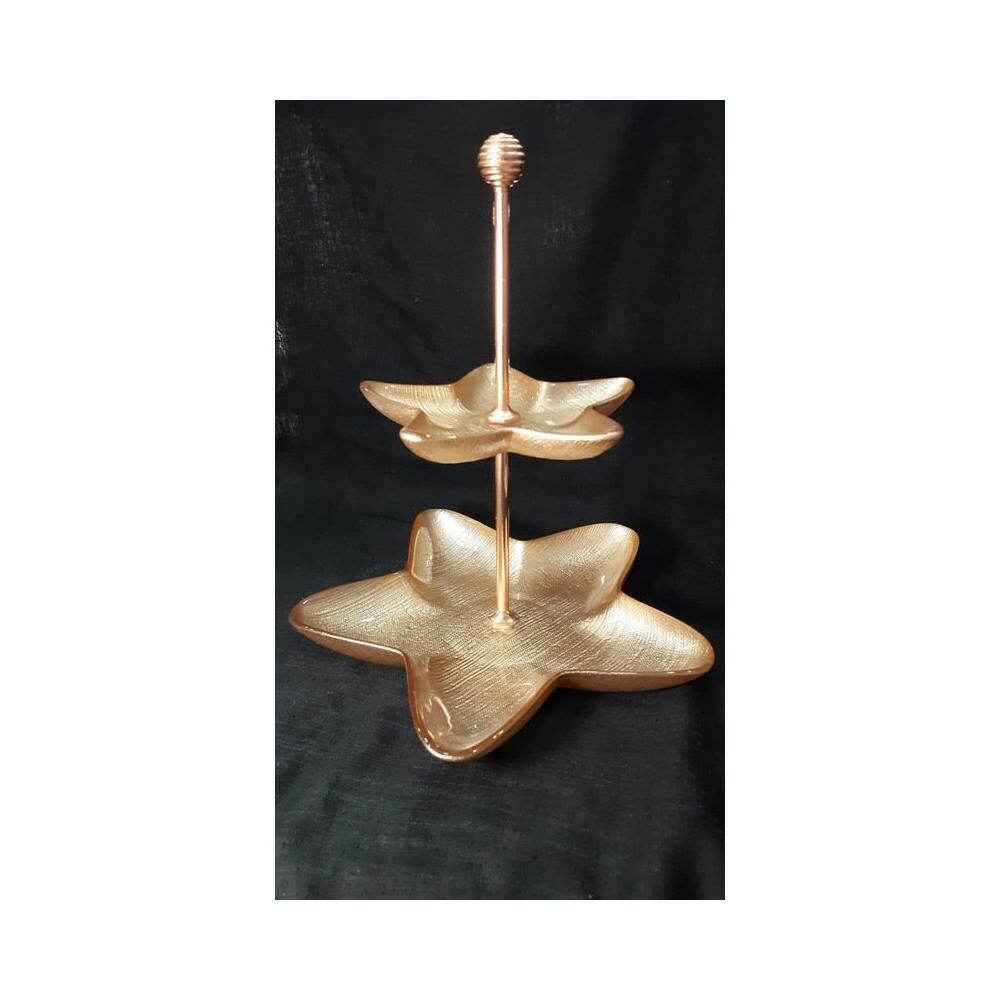 Dekoratif Şık Sigma Yıldız 2 Katlı Kurabiyelik 26 cm Yüksekliğinde