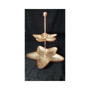 Dekoratif Şık Sigma Yıldız 2 Katlı Kurabiyelik 26 cm Yüksekliğinde