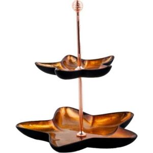 Dekoratif Şık Sigma Yıldız 2 Katlı Kurabiyelik 26 cm Yüksekliğinde