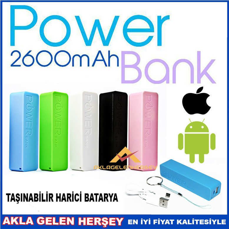 POWERBANK 2600mAh TAŞINABİLİR HARİCİ BATARYA