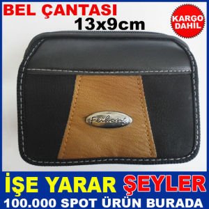 KALİTELİ FERMUARLI DERİ 2 CEPLİ BEL ÇANTASI KD