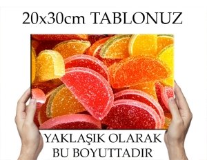 RENKLİ MEYVELİ JÖLE 7 değişen ölçü ORİJİNAL KANVAS TABLO