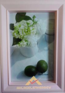 ROMANTİK YATAY VE DİKEY BEYAZ-PEMBE ÇERÇEVE