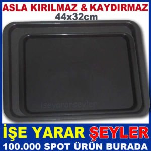 ASLA KIRILMAYAN KAYDIRMAYAN SERVİS TEPSİSİ 44cm