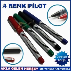 ROLLER TİP KILIF İLE 4 RENK 9 ADET PİLOT KALEM KD