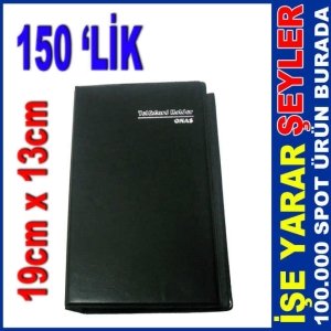 150'LİK TELEFON REHBERLİ SUNİ DERİ KARTVİZİTLİK