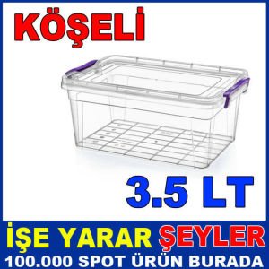 3.5 LİTRE 2 NOLU KÖŞELİ KİLİTLİ SAKLAMA KABI