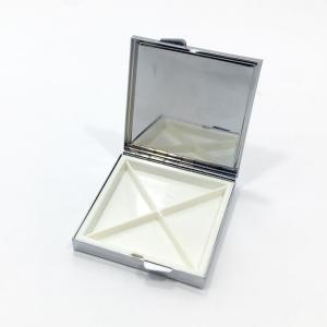 Mine İşlemeli 4 Bölmeli İlaç Kutusu Paslanmaz Çelik Takı Kutusu