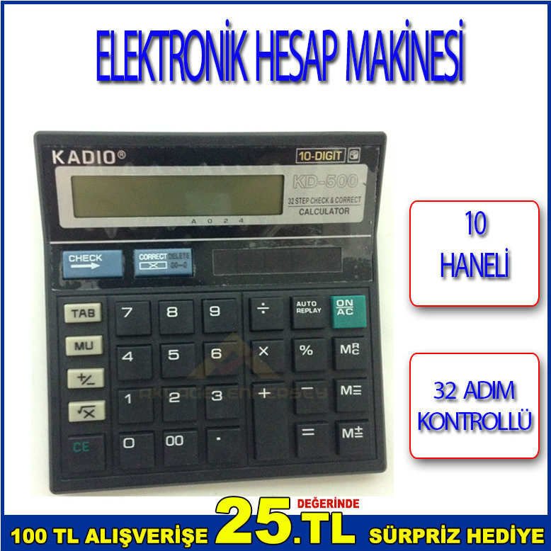 10 HANELİ 32 ADIM KONTROLLÜ ELEKTRONİK HESAP MAKİNESİ-3