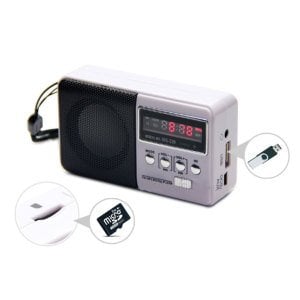 Şarjlı Portatif Fm Radyo, USB giriş,SD-TF Kart Destekli Müzik Kutusu Güçlü Hoparlörlü Müzik Çalar