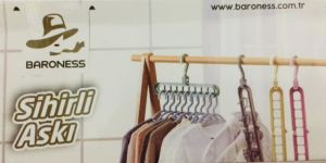 33 cm Baroness Sihirli 9 Bölmeli Askı Sihirli Elbise Askısı  Yer Tasaruflu Dikey ve yatay kullanım