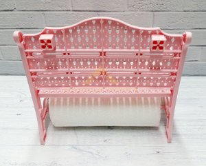 Kırılmaz Plastik Koltuk Bank Şeklinde Pudra Pembe Duvara Asılabilir Kağıt Havluluk