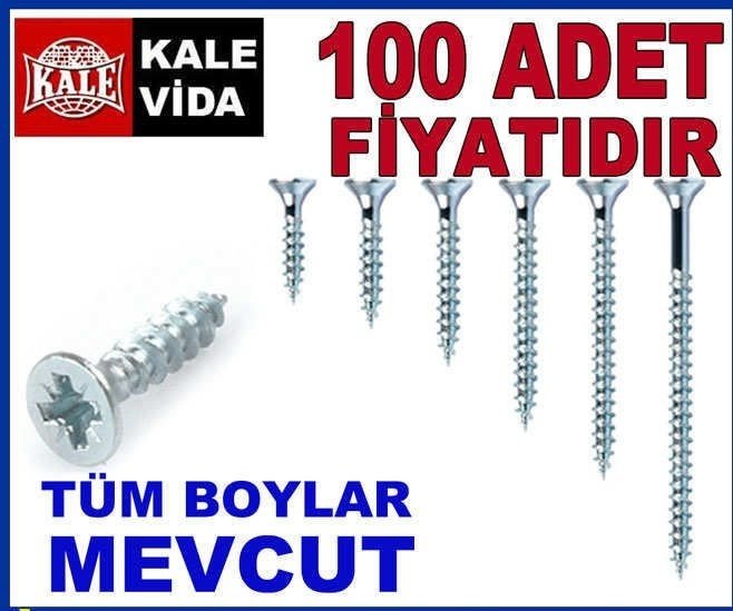 KALE VİDA 100 ADET SUNTA AHŞAP VİDASI 3.5x16mm