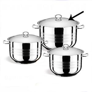 1.Kalite Paslanmaz Çelik Özel Kapsül Tabanlı Tencere 30x20cm Derin Çelik Tencere