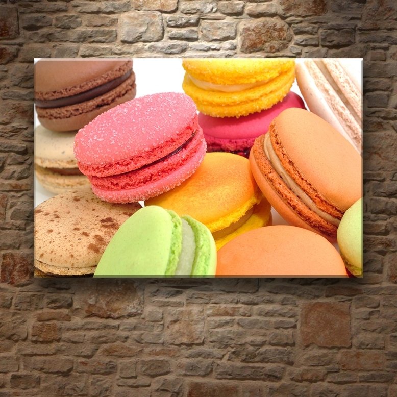 RENKLİ MACARONLAR 7 değişen ölçü ORİJİNAL KANVAS TABLO