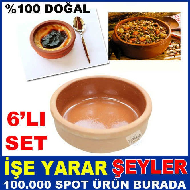 %100 DOĞAL 6 ADET TOPRAK GÜVEÇ SETİ