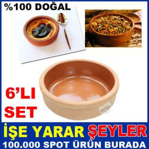 %100 DOĞAL 6 ADET TOPRAK GÜVEÇ SETİ