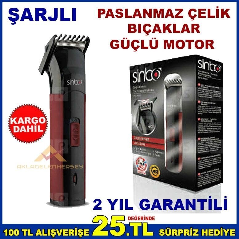 2 YIL GARANTİLİ SİNBO ŞARJ EDİLEBİLİR SAÇ KESME MAKİNESİ ŞARJLI