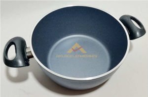 22cm Döküm Alüminyum Granit Tencere Full Granit Kaplama Cam Kapakli Ezme Alüminyum Derin Tencere abn