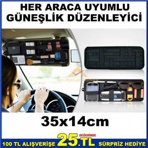 35x14cm TÜM ARAÇLARLARLA UYUMLU GÜNEŞLİĞE TAKILAN OTO GÜNEŞLİK DÜZENLEYİCİ