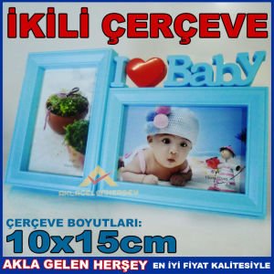 BEBEKLER İÇİN YATAY VE DİKEY MAVİ-PEMBE ÇERÇEVE