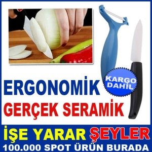 GERÇEK SERAMİK SOYUCU VE SERAMİK BIÇAK SETİ KD