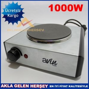 Ücretsiz Kargo İNOX ÇELİK GÖVDE TEKLİ ELEKTRİKLİ OCAK 1000W