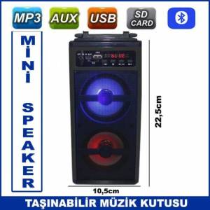 Yüksek Ses Düzeyli Taşınabilir Müzik Kutusu Bluetooth Aux Usb Sd Card Özellikli Şarjlı