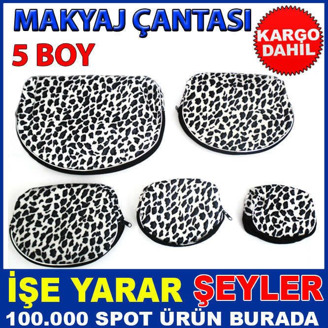 5 FARKLI BOY YUVARLAK ŞEKİLLİ MAKYAJ ÇANTASI KD