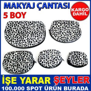 5 FARKLI BOY YUVARLAK ŞEKİLLİ MAKYAJ ÇANTASI KD