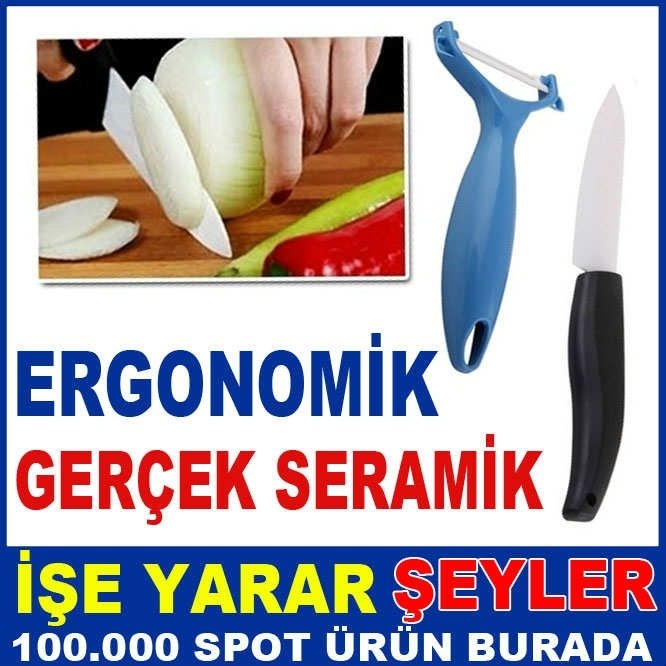 GERÇEK SERAMİK SOYUCU VE SERAMİK BIÇAK SETİ