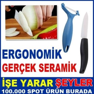 GERÇEK SERAMİK SOYUCU VE SERAMİK BIÇAK SETİ