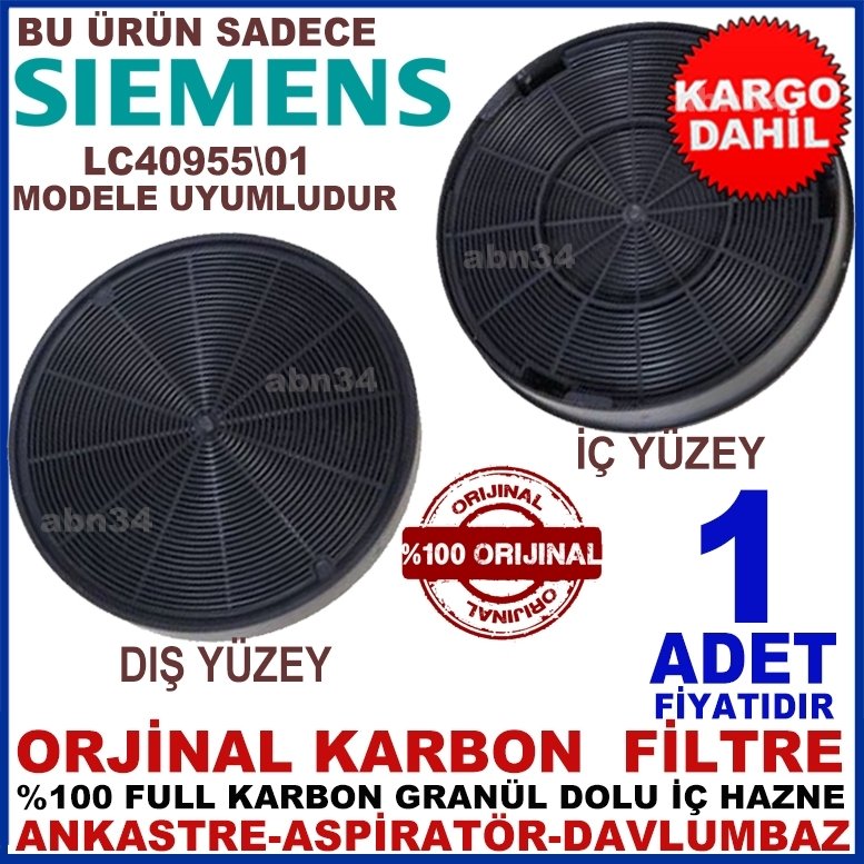 SİEMENS ANKASTRE DAVLUMBAZ FİLTRESİ LC40955\01 MODEL FİLTRE