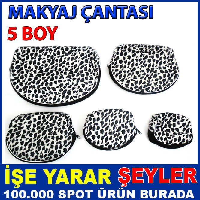 5 FARKLI BOY YUVARLAK ŞEKİLLİ MAKYAJ ÇANTASI