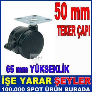 50MM FRENLİ DÖNER TABLALI MOBİLYA TEKERLEĞİ