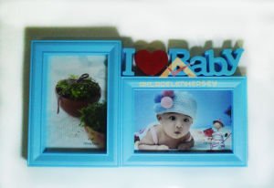 BEBEKLER İÇİN YATAY VE DİKEY MAVİ-PEMBE ÇERÇEVE mavi