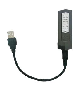 Füme Renk Lighter Gazsız USB Kablolu Rüzgarda Kolay Yanan Çakmak