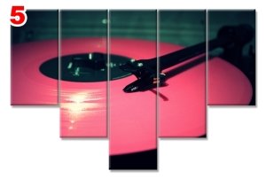 PEMBE PLAK 7 STİL 5 PARÇALI KANVAS TABLO