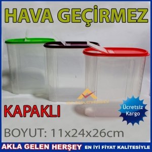 Ücretsiz Kargo RENKLİ KAPAKLI ERZAK 4 LİTRE SAKLAMA KUTUSU