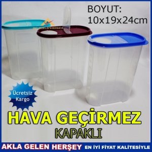 Ücretsiz Kargo RENKLİ KAPAKLI ERZAK 2,4 LİTRE SAKLAMA KUTUSU