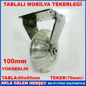 100mm SİLİKONLU METAL TABLALI MOBİLYA TEKERLEĞİ