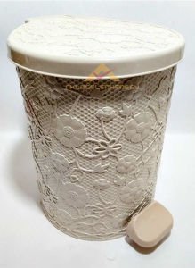 3lü PEDALLI DANTEL DESENLİ ÇÖP KOVASI SETİ